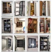 ccArmarios De Pared Armario De Baño De Pared para El Hogar Botiquín De Metal con Puerta De Cristal Caja De Almacenamiento para Cosméticos Y Perfumes Mueble De Ducha sobre El Inodoro Color Negro 6nn - Negro - Ver 5