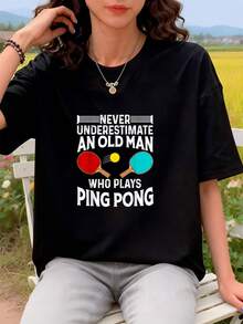 Funny Table Tennis Player T-Shirt With Ping Pong Design For Men And Dad HDHG - 黑色 - 查看 8