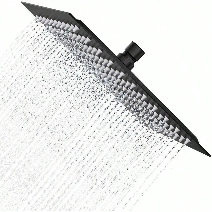 12 Inch Rain Shower Head Rainfall Top Sprayer Ultra Thin Square Matte ...
