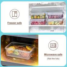 48-Piece Food Storage Container Set Kitchen Storage Boxes Leak-Proof Meal Prep Boxes Local Warehouse - Sealed Design, Easy-To-Close Lids, Stackable Includes 24 Lunch Boxes, 24 Lids, And Free Labels And Markers, Suitable For Kitchen And Pantry Organization - Phong cách A+ - Xem 4