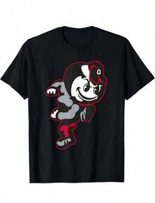 Ohio State Buckeyes Vintage Brutus T-Shirt Cotton Fun Design DIYMen Soft Breathable Comtable Casual Sports Halloween And - màu đen - Xem 1