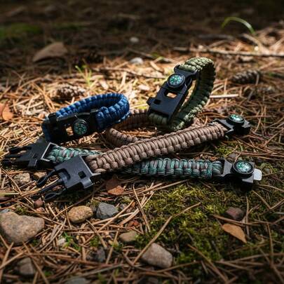 TendenciaBrazalete Sobrevivencia Paracord Brujula PedernalCalidad premium