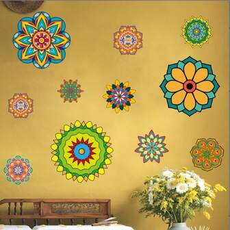 Mandala Spiritual Practice Meditation Yoga Religion Wall Stickers Decals For Bedroom Living Room Dining Room Wall Decor
