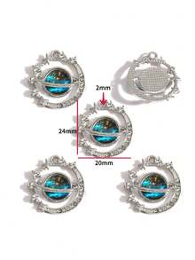 5件套合金饰品配件，镶嵌水钻的行星、星星、月亮吊坠，可作手链、钥匙扣、耳环挂件。 - 星空吊墜 - 查看 9