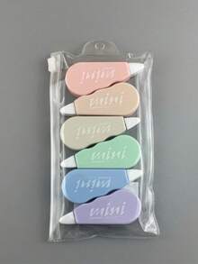 6入組字母圖形迷你修正帶學生創意便攜式塗白修正帶辦公室