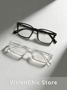 1 Par/2 Pares de Gafas de Moda Elegantes y Cuadradas - Marcos Exquisitos, Patillas Únicas, Diseño Unisex, Adecuadas para Deportes al Aire Libre, Fiestas, Vacaciones, Viajes, Conducción, Pesca y Accesorios de Fotografía - Materiales Premium de Alta Calidad - transparente - Ver 9