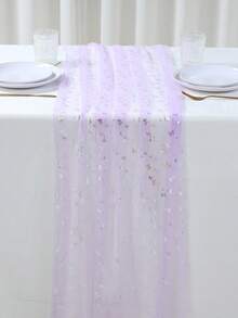 1Pc Purple Butterfly Organza Table Runner,Laser Butterfly Table Cover,75*180cm Mesh Gauze Silvery Stamping Butterfly Tablecloth,Butterfly Theme Birthday Party Supplies,Butterfly Party Decorations,Gender Reveal Party Decor,Wedding Accessories,Bridal Shower Favors,Babyshower Decorations,Engagement Banquet Decor,Kitchen Decor,Spring Decorations - Purple Butterfly - View 7