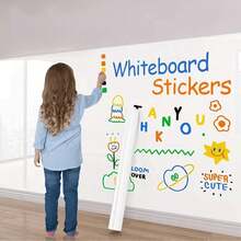 لفة ملصق حائط لوح أبيض ذاتي اللصق، لوح تذكير بلاستيكي، مناسب للرسم/المكتب/ديكور المنزل، مثالي للمنزل والمدرسة والمكتب، ديكور جداري كبير، مصنوع من مادة بلاستيكية متينة. - متعدد الألوان - مشاهدة 5