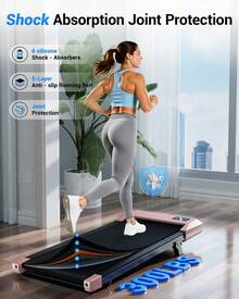 Foldable 6% Slope Under Desk Treadmills 2.5 HP Quiet Walking Pad Portable Remote Control LED Display 300LBS Exercise Walkingpad - US A Type Plug(110-127V) - View 5