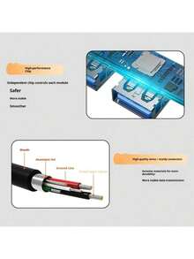 8-In-1 Docking Station Hub, USB 3.0 Multi-Port Hub Splitter, Suitable For Mobile Phones/Computers/Speakers/Tablets/TVs - 銀色 - 查看 4