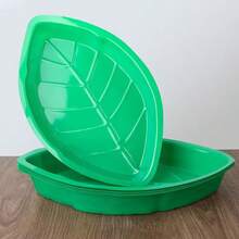 6/12 Stücke tropische Palmenblatt Design wiederverwendbare PP Material Serviertabletts, hawaiianische Snackteller, BBQ Party Server, Sommer Strand Insel Thema Event, Süßigkeiten und Snack Server, Dschungel Party Dekoration, hawaiianischer Stil Sommer Party Dekorationen - Grün - Übersicht 6