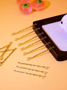 150pcs Colorful Flat Hair Clips, Assorted Colors For Mixing And Matching, Suitable For Daily Use And Styling, Compact And Convenient For Storage - Brown - View 4