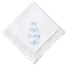 Wedding Handkerchiefs Something Blue For Bride, Mother Of The Bride Gifts Embroidered Lace Keepsake Bridal Hankies - NoUglyCrying - 查看 1