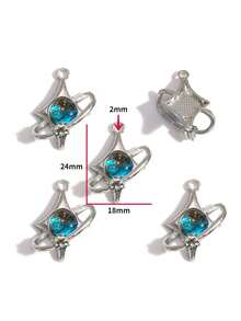 5件套合金饰品配件，镶嵌水钻的行星、星星、月亮吊坠，可作手链、钥匙扣、耳环挂件。 - 星空吊墜 - 查看 8