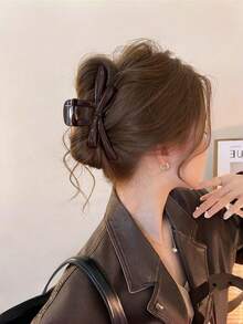 1 件时尚珍珠大号简约优雅亚克力发夹，适合派对、通勤、服装搭配，爪夹秋冬发夹发饰女士度假装