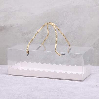 Transparente Kuchenschachtel mit Bodenplatte - wiederverwendbarer Klappdeckel-Behälter, geeignet für Valentinstag, Abschlussfeier und Geburtstagsparty, Geschenk für Freundin/Bäckerin, Kuchenscheiben-Präsentation und -Verpackung