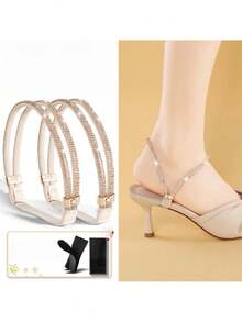 1 Pair Removable, No-Installation High Heel Anti-Slip Laces, Anti-Loose High Heel Ankle Straps, Self-Adhesive High Heel Decorative Straps,Shoe,Spring Summer Picks,Brides Maid Gifts,Room,Bedroom Deccor,Bedroom Deccor,Beach,Travel,For Men,For Women,Vacation - Diamond - View 8