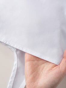 Girls & Kids Versatile Casual School Style Solid White Tie Up Sleeveless Shirt, Suitable For Vacation, Gathering, Group Activities - White - View 8