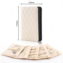 Zipper Earring & Ring Jewelry Organizer Pouch, Velvet Foldable Travel Jewelry Case