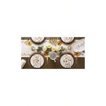 Decoración de mesa de otoño de acción de gracias, camino de mesa reversible, 14x108, cosecha de otoño - Abundancia del otoño + 20" x 20" (juego de 6) - Ver 7