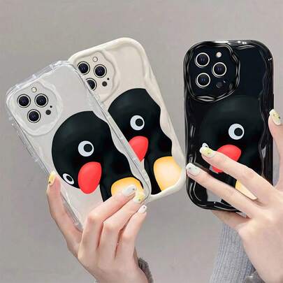 漫画風のペンギンこの模様付き TPU 電話ケースは、滑り止め表面と絶妙なデザインが特徴で、 11 Pro Max、12 Pro、13 Pro Max、14 Plus、15 Plus、16 Plus、16 Pro Max、16e、17 Pro Max、17 Pro Max、Apple Air と互換性があります。
