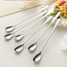 1pc Portable 304 Stainless Steel Peanut Butter, Rice, Soap Spoon Cutlery Gift, Kitchen Tool, Cafe Supplies