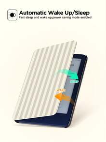条纹图案保护套,适用于 Kindle 第十代(2019 年款)、Kindle(第十一代,2024 年发布)(6 英寸)、Kindle Paperwhite 第十二代(2024 年款)、Kindle Colorsoft Signature Edition、Kobo Clara Colour 等型号。皮革材质,支持自动唤醒/睡眠功能,四角防摔,无需担心跌落。 - 彩色 - 查看 10