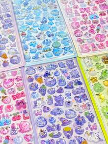 3D Cute Stickers - Cartoon Hot Dog Sushi Bubble Stickers, Adorable Mini Plush 3D Reusable Stickers For Scrapbooking, Planner, Journal, Notebook, Laptop, Phone Case - Multicolor - View 2