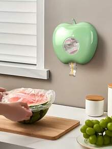Plastic Bag Organizer Apple-Shaped Bag Dispenser Wall-Mounted Storage Box Space-Saving Bag Dispenser Elastic Cling Film Holder Multipurpose Durable Storage Rack Garbage Bag Storage For Home Office Kitchen Bathroom Shower Cap Storage Box Dust-Proof Box Bathroom Organizers Storage Kitchen Container - Multicolor - View 9