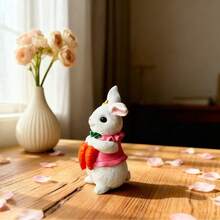 1pc Resin Cartoon Rabbit Figurine, No Accessories, Suitable For Home Decor, Desktop Ornament, Easter Decoration Gift, Boxed Packaging - Multicolor - View 10