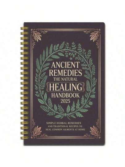 2025 Edition Ancient Herbal Remedy Handbook - Herbal Encyclopedia With Plant Profiles, Medicinal Uses, And Herbal Preparation Guides - Brown And Gold Botanical Journal, Suitable Herbalists, Natural Therapists, Home Remedies, Aromatherapy - Herb And Plant Enthusiasts - Undated, Compact And Portable Design With Labeled Sections Easy Navigation