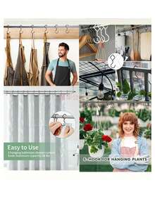 5pcs Heavy Duty S-Shaped Hooks With Lock Clasp, Rust-Resistant Metal Material With Ring, Suitable For Kitchen And Wardrobe Hanging, Can Be Used To Hang Plants, Flower Pots, Towels, Bags, Hanging Pots, Kitchen Utensils, Etc. - Multicolor - View 7