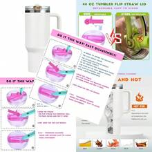 40 Oz Tumbler With Handle Quenchers ProTour Detachable Flip Straw Lid TumblerVacuum Insulated Tumblers With Top Leak Proof Lids And Flip Straw Reusable Insulated Cup Cream White 40 Oz - Cream White - View 1