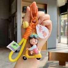 AD 1pc Creative Cute Bicycle Girl Couple Keychain Pendant, Delicate Women's Car Key Chain Bag Charm Accessory - Bicycle - View 12
