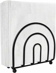 Chef Servilletero para Mesa y Comedor de Cocina, Dispensador de Servilletas de Metal, Soporte para Servilletas, Decoración de Cocina y Hogar - Negro - Ver 1