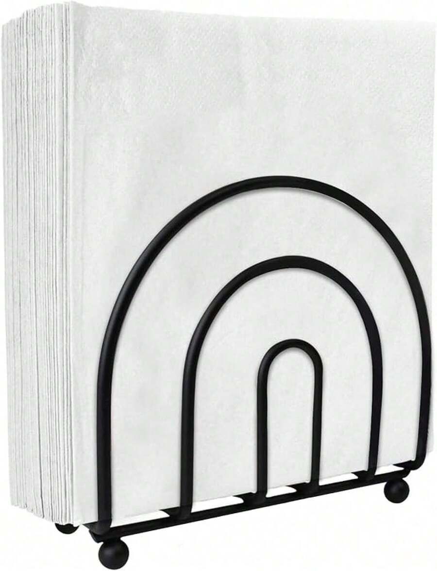 Chef Servilletero para Mesa y Comedor de Cocina, Dispensador de Servilletas de Metal, Soporte para Servilletas, Decoración de Cocina y Hogar - Negro - Ver 1