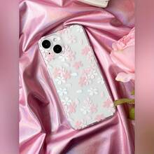 Flores de Cerezo de Primavera, Abrazando Suavemente una Funda de Teléfono Adornada con Patrones Florales Vibrantes, Compatible con los Modelos de  16, 15, 14, 13, 12, 11 Pro Max, así como 14, 15, 16 Plus, XS, XR, X, 8 y 7. - Estilo 1 (1 pieza) - Ver 2