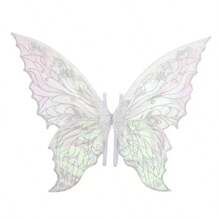 Colorful Angel Butterfly Wings, Fairy Wings For Halloween, Foldable Wings, Flower Wreath, Fairy Wand, Elf Ears, Adult Butterfly - Multicolor - View 12
