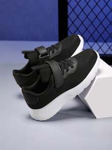 Tênis Infantil Respirável, Leve e Confortável para Esportes ao Ar Livre, Ideal para Corrida e Corrida no Verão - Preto e Branco - Ver 3