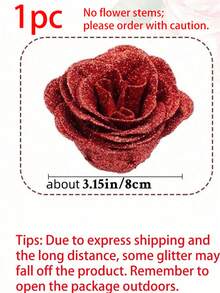 18/12/6/1 套装闪光玫瑰花束，红色闪光玫瑰，人造花，仿真玫瑰花束，适合情人节、订婚、结婚礼物、家居装饰、派对装饰、房间装饰、情人节装饰、送给女性的礼物、花束、生日礼物、周年纪念礼物、卧室装饰、房间装饰、情人节装饰