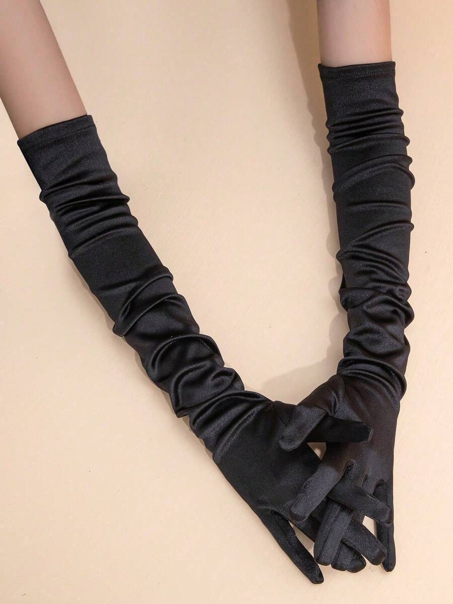 女士全指手套一双，复古优雅风格，四季皆宜