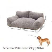 Comfortable Winter Pet Bed, 1pc | Anti Slip, Washable Polyester Fiber Sofa With Soft Fiber Filling, Available In Three Colors, Suitable For Small, Medium And Large Dogs - 灰色 - 查看 11