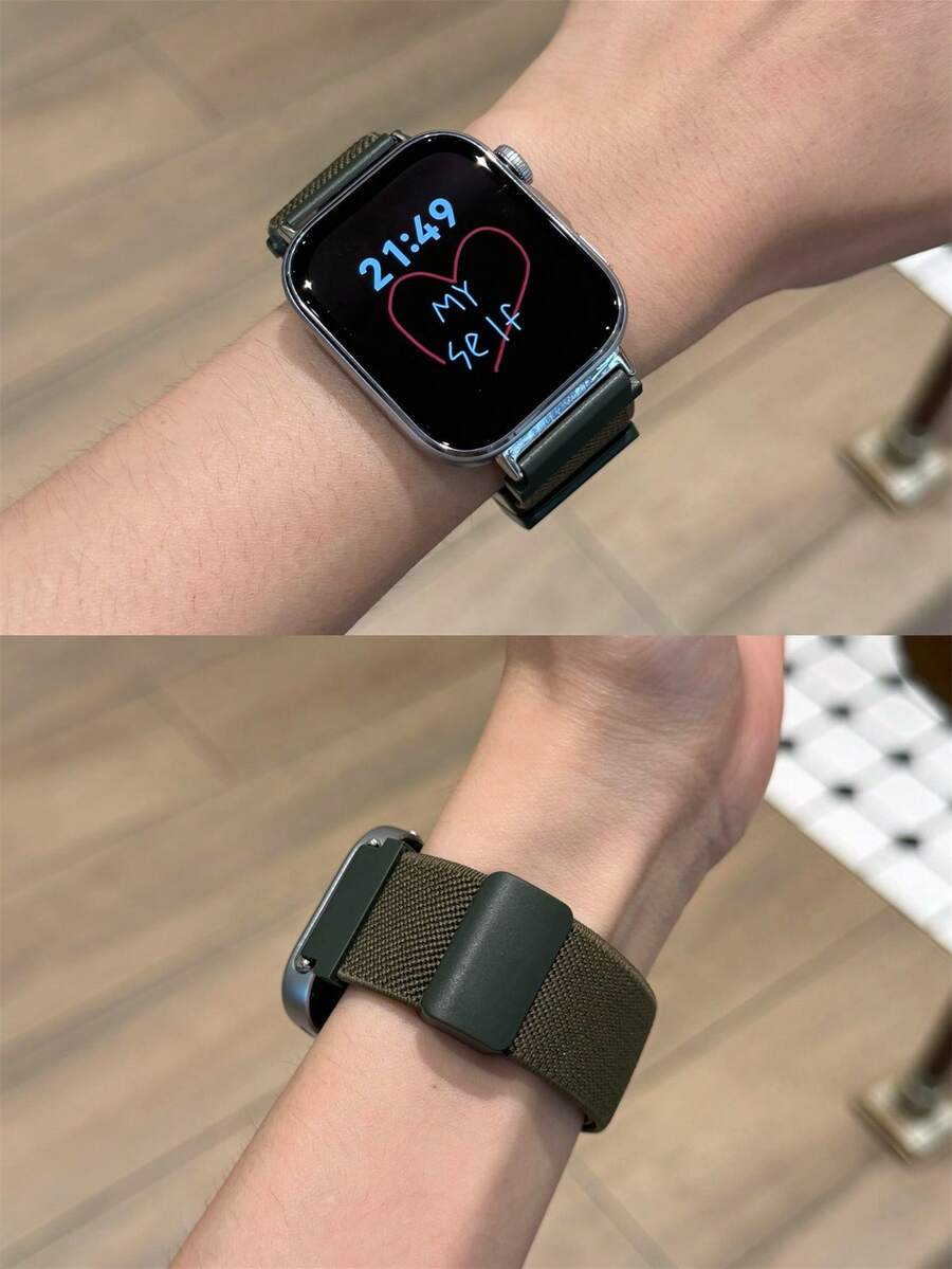 1pc Elastic Woven Magnetic Watch Band, Compatible With Huawei Watch Fit 1/Fit 2/Fit 3/Fit 4/4Pro Strap