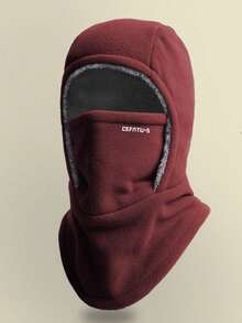 Unisex Pullover Hat With Face Mask, Outdoor Windproof Warm Thermal Lined Neck Cover, Solid Color, Autumn/Winter Accessories For Winter Winter Head Warmer Winter Clothing  Casual    Polyester    None - màu đen - Xem 2