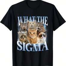 EWH Men Women What The Sigma Funny Meme Cat For Cat Lovers T-Shirt - Style 13 - View 1