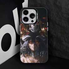 Funda de Teléfono Anime A-Albedo O-Overlord para 17,16,15,14,13,12,11,Pro,Max,Plus, Cubierta Negra de TPU - z2 - Ver 5