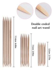 100pcs Wooden Manicure Sticks, Double-Sided Multi-Functional Cuticle Pusher, Nail Care Tools, Nail Remover Tools, Nail Art Supplies, Suitable For Press-On Nails - 5.5cm Nail Remover Stick, Christmas, Winter, Pink, Graduation Season, Birthday - Multicolor - View 5