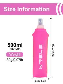 WRELS 1件 150/250/500ML輕量可折疊咬嘴馬拉松運動水壺，無味冷水瓶，熱壓製工藝製造 - 彩色 - 查看 7