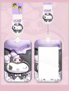 1PC Cute Printed Lanyard Card Holder, Cute Cartoon Pattern ID Badge Reel For Campus, Multi-Functional Student Accessory For School, Office, Perfect Gift For Girls Girl, Christmas Holiday Gift