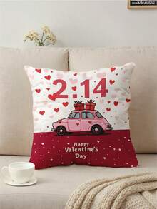 1个心形图案单面印花抱枕套，家居装饰枕套，不含填充物，斋月、情人节礼物及装饰枕套 - 彩色 - 查看 14